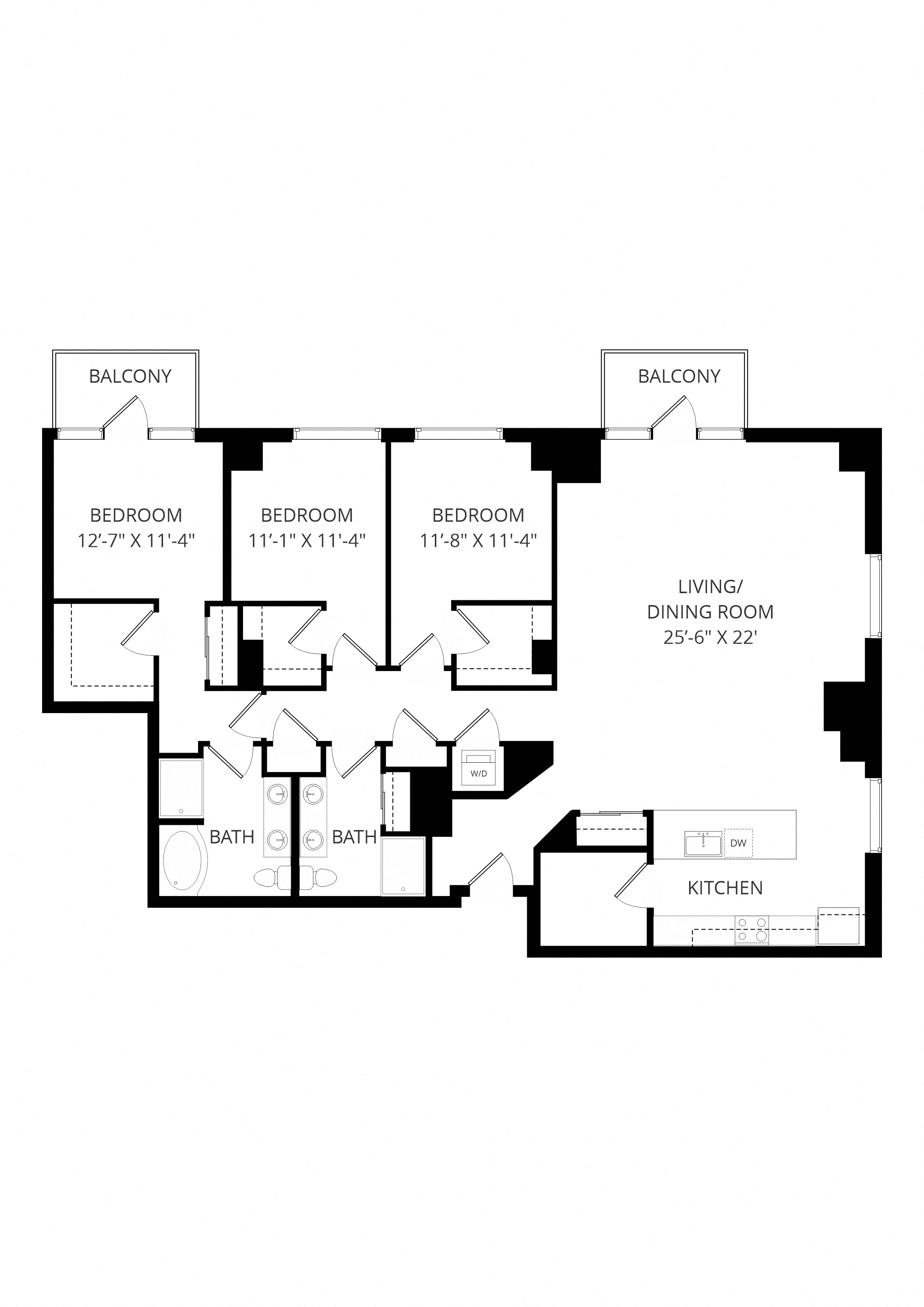 3x2p D1 floor plan